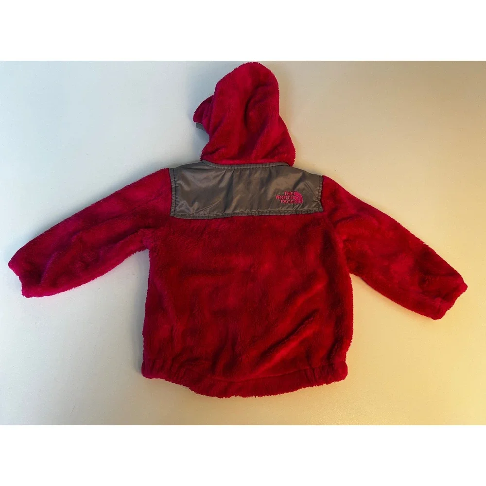The North Face Infant Fleece Hoodie Jacket Pink Gray Full‎ Zip 6-12 Months